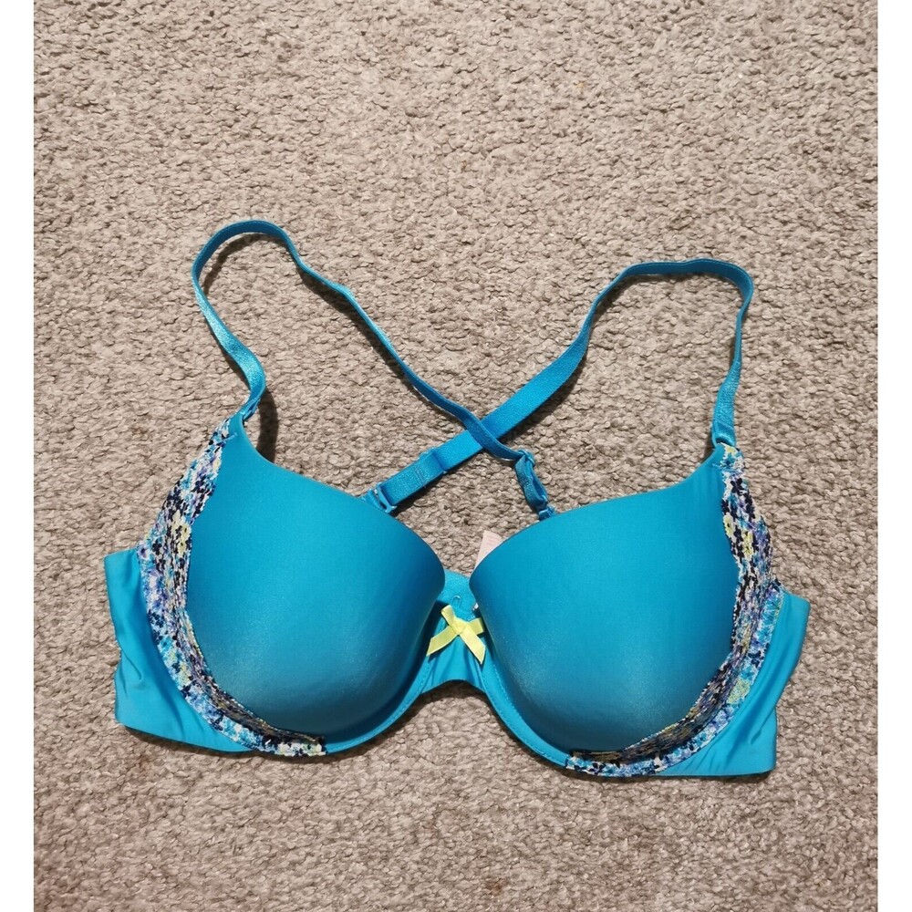 Victoria's Secret Convertible Light Blue Lace Bra 36 C